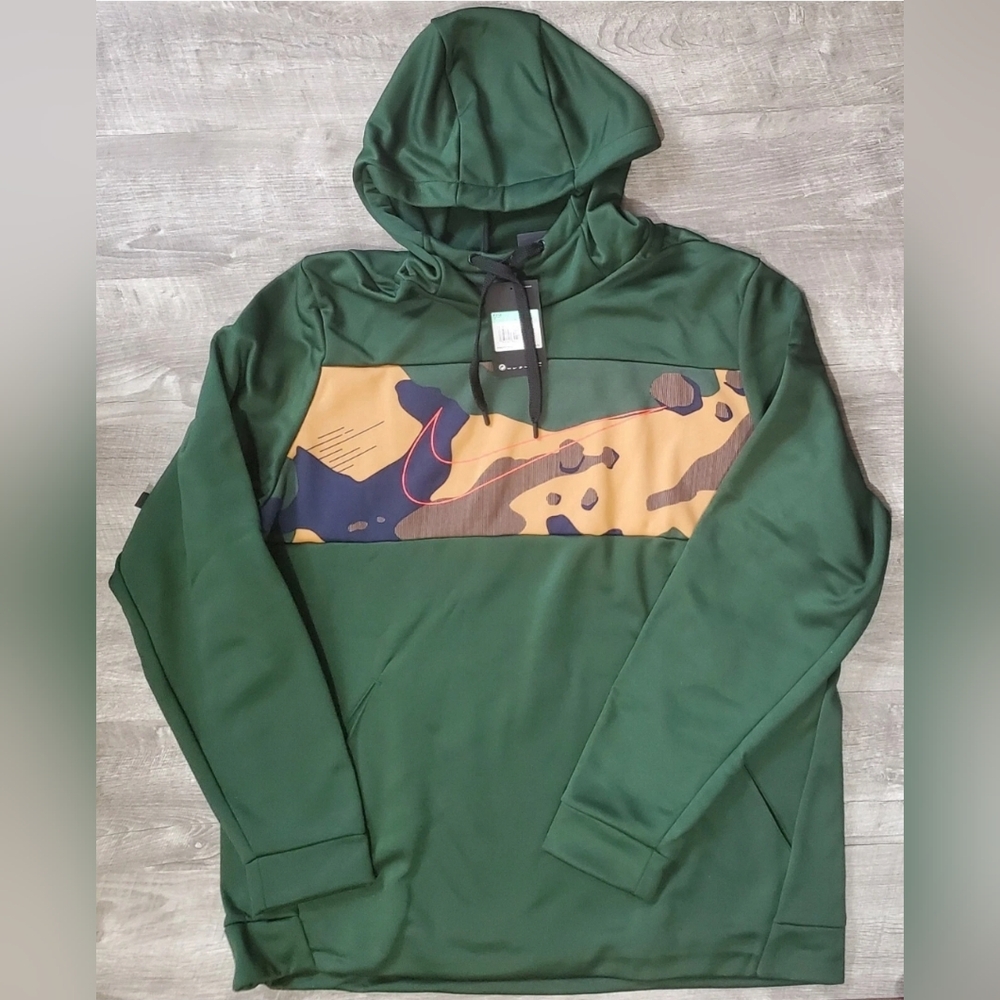 Nike Dri-FIT Green and Tan Hoodie